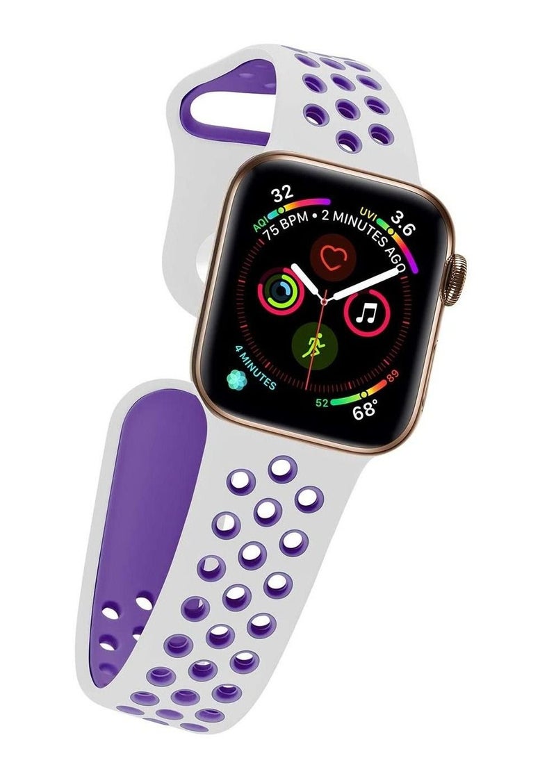 BORTONY Watch Band 42/44mm for Apple Watch 5/6/7 Silicone Replacement Strap for Sport Watch - Image 2