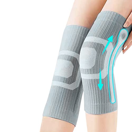 JUMISEE (One Pair) Compression Knee Brace with Silicone Gel Spring Support, Men Women Knee Sleeve Leg Support for Running Pain Management Arthritis Pain Relief Rheumatism - Image 3