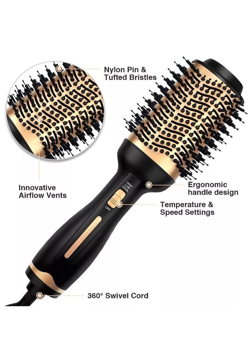 Generic - Hot Air Brush,Hair Dryer Brush, Professional Hair Dryer & Volumizer 3 in 1 Upgrade Anti-Scald Negative Ionic Technology Hair Straightener Brush,Salon Negative Ion Ceramic Electric Blow Dryer - Image 1