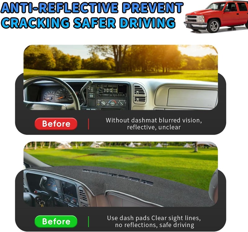 POSAID Dash Cover for 1997-2000 Chevy Silverado/GMC Sierra & More - Gray - Image 5