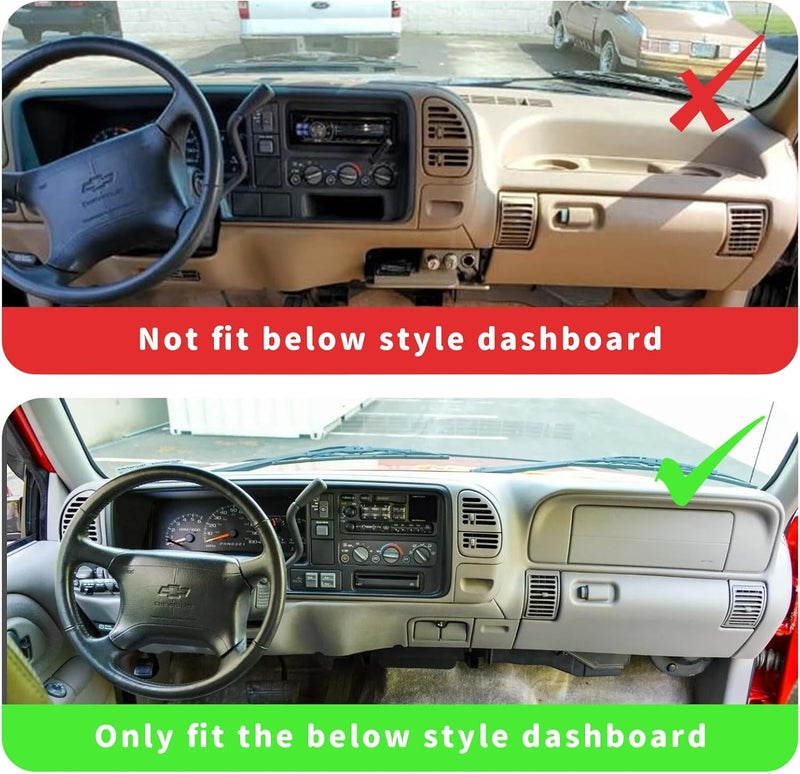 POSAID Dash Cover for 1997-2000 Chevy Silverado/GMC Sierra & More - Gray - Image 3