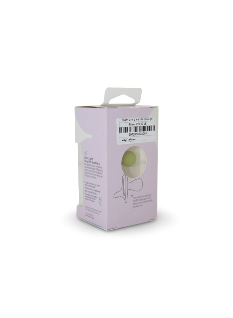 Tommee Tippee Ultra-Light StayPut Silicone Soother 6-18m – Mint & Off-White - Image 3