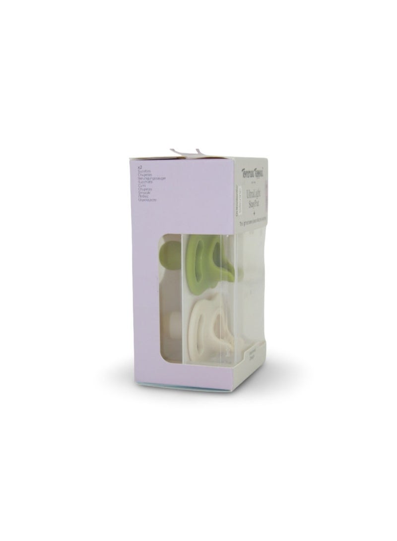 Tommee Tippee Ultra-Light StayPut Silicone Soother 6-18m – Mint & Off-White - Image 2