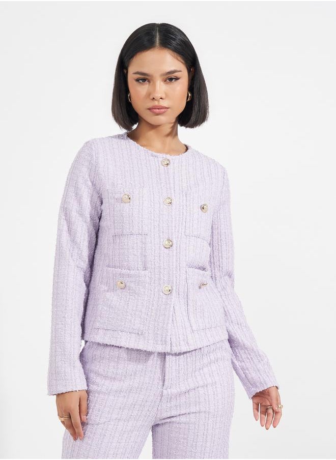 Styli - Tweed Buttoned Jacket & Tailored Trouser Co-Ords - Image 1