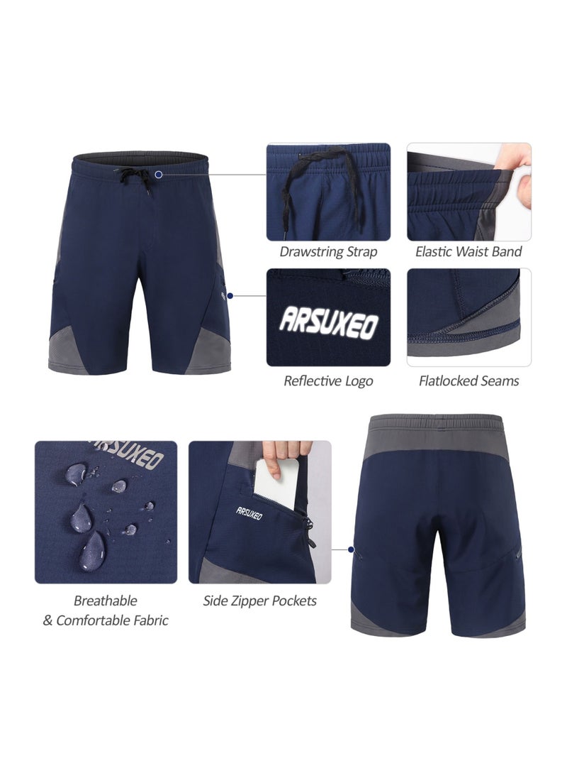ARSUXEO 2 In 1 Padded Bike Shorts with Pockets Men Breathable Exercise Shorts for Training Biking Cycling XL  - Image 4