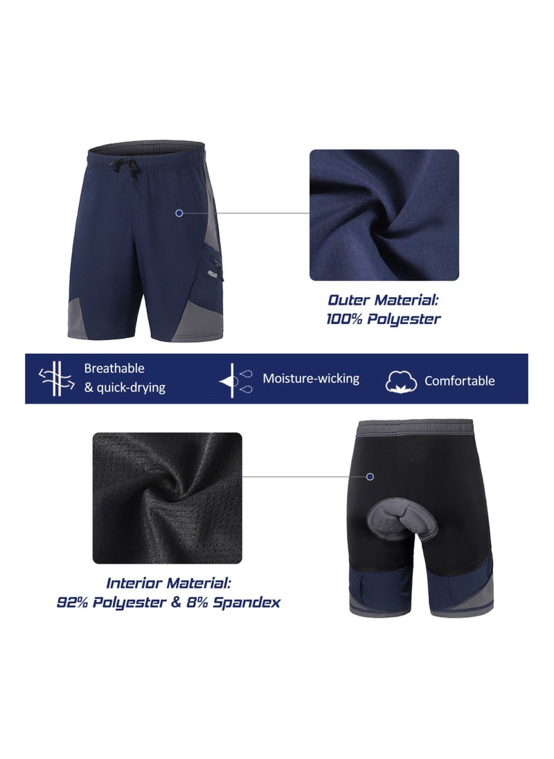 ARSUXEO 2 In 1 Padded Bike Shorts with Pockets Men Breathable Exercise Shorts for Training Biking Cycling XL  - Image 5