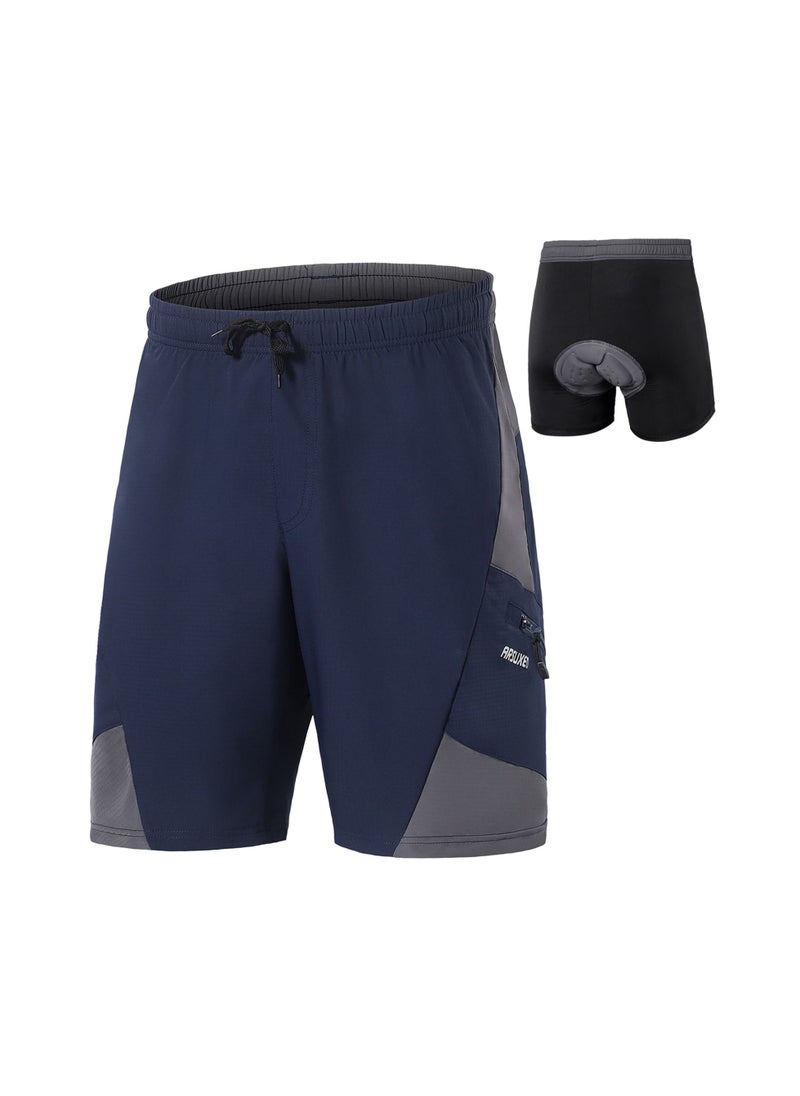 ARSUXEO 2 In 1 Padded Bike Shorts with Pockets Men Breathable Exercise Shorts for Training Biking Cycling XL  - Image 2