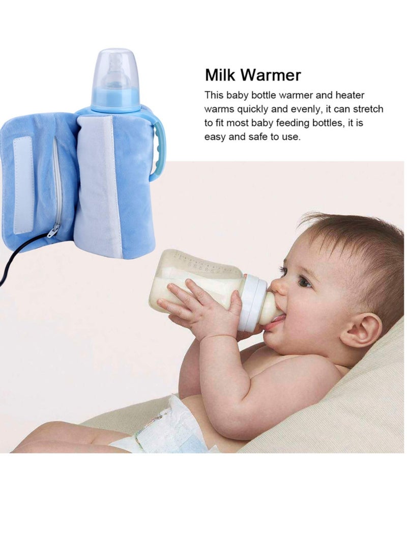 كابتن تيك Bottle Warmer, USB Portable Travel Mug Milk Heater Bottle Heater Feeding Bottle Infant Storage Bag, Sandwich Type Structure Heat Insulation Safe Design - Image 2