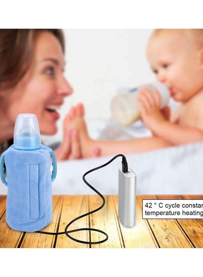 كابتن تيك Bottle Warmer, USB Portable Travel Mug Milk Heater Bottle Heater Feeding Bottle Infant Storage Bag, Sandwich Type Structure Heat Insulation Safe Design - Image 4