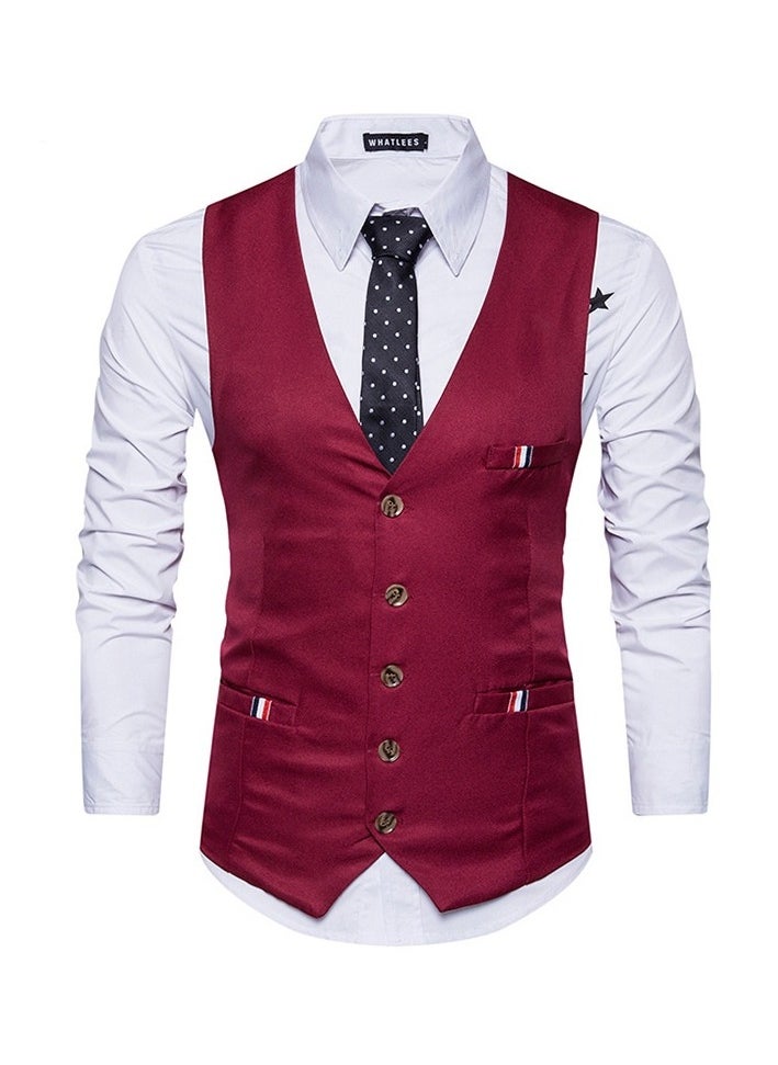 KUYING New Fashionable Herringbone Patterned Suit Vest  - Image 1