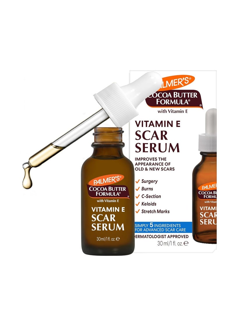 PALMER'S - Palmer's Cocoa Butter Formula Scar Serum, Skin Brightening Oil for Face & Body, Concentrated Serum with Vitamin E, Fragrance Free, 1 Fl Oz - Image 1
