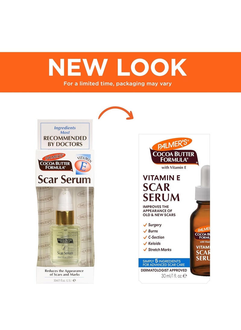PALMER'S - Palmer's Cocoa Butter Formula Scar Serum, Skin Brightening Oil for Face & Body, Concentrated Serum with Vitamin E, Fragrance Free, 1 Fl Oz - Image 1