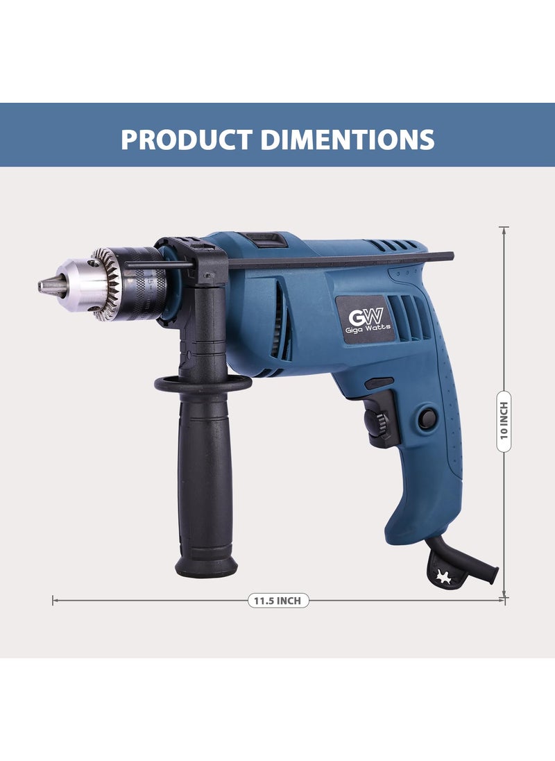 GIGAWATTS GIGAWATTS TH1002C 750W Reversible Impact Drill Machine Heavy Duty 2800 RPM Variable Speed Reverse Forward Function Electric Drilling Power Tool for Wall Wood Stone Metal Sheets  - Image 2