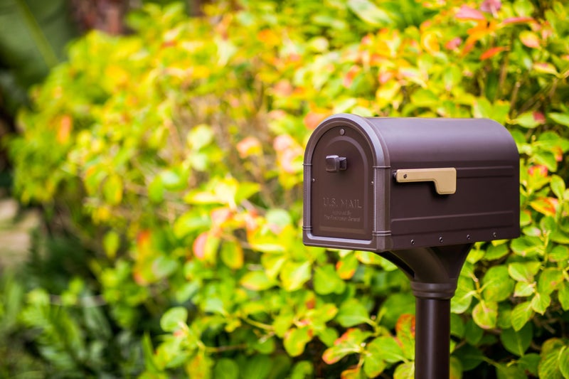Architectural Mailboxes Roxburyâ„¢ Weather-Resistant Steel Metal Mailbox for outside with Post, Rubbed Bronze, Medium Curbside Mailbox with Magnetic Latch, USPS Approved for Residential Delivery - Image 2