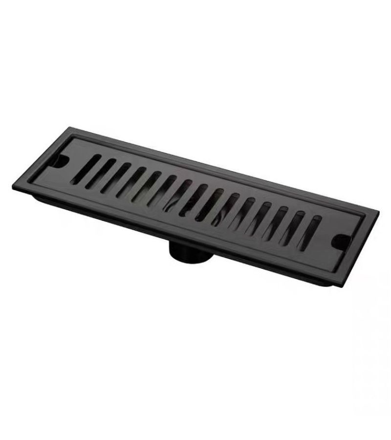 Black 304 Stainless Steel Long Floor Drain Anti Odor For Hotel Bathroom - Image 4