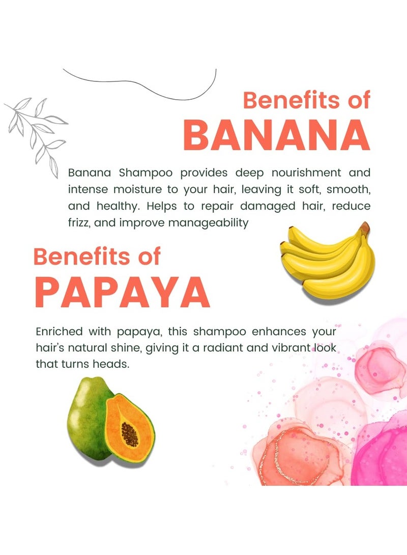 Khadi Banana & Papaya Organic & Herbal Shampoo | Deep Nourishment & Shine | Sulfate & Paraben Free | 210 ML - Image 3