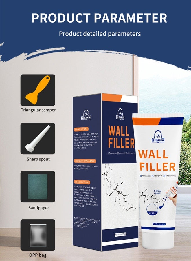 Unique Drywall Repair Kit - Spackle Wall Repair - Wall Repair Patch Kit to Fill The Holes, Walls Putty Hole Repair Quick and Easy Solution, Sandpaper, Drywall Patches with Scraper - Image 3