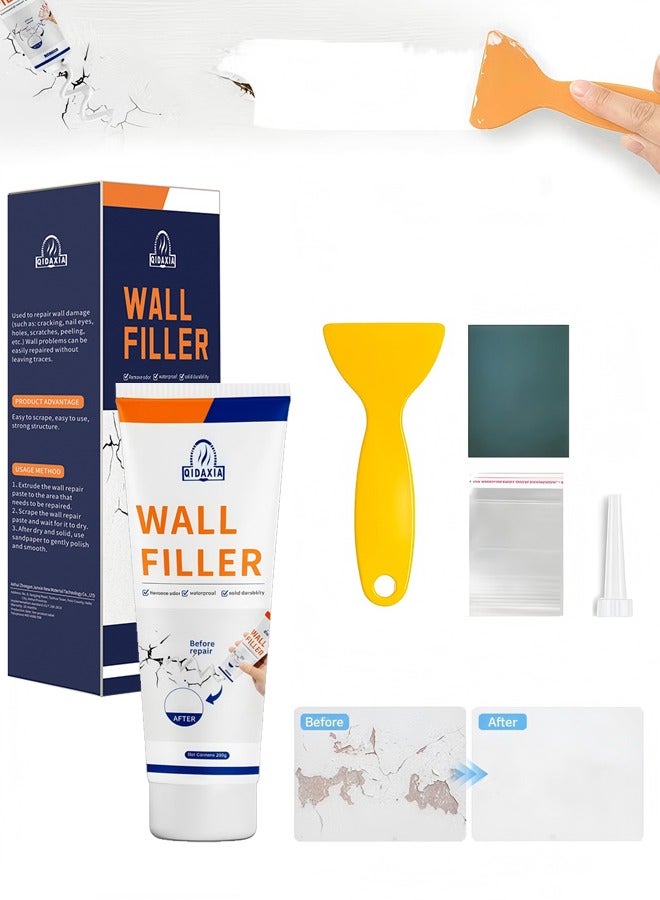 Unique Drywall Repair Kit - Spackle Wall Repair - Wall Repair Patch Kit to Fill The Holes, Walls Putty Hole Repair Quick and Easy Solution, Sandpaper, Drywall Patches with Scraper - Image 1