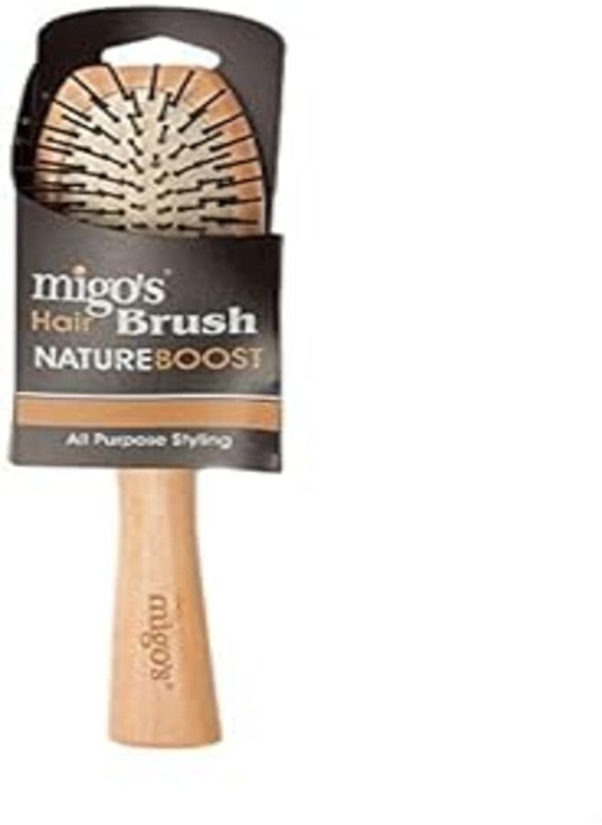 arix - Migo's 03331 Nature Boost Wooden Hair Brush - Black and Beige - Image 1