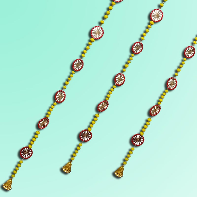 CROWNNIMREET Pom Pom Door Wall Hanging Latkans for Home Decorations, Pom Pom Chakri with Bell Hanging Strings Decorations for All Fesitval Decorations, Decorative Items for Home (2 Piece) - Image 1