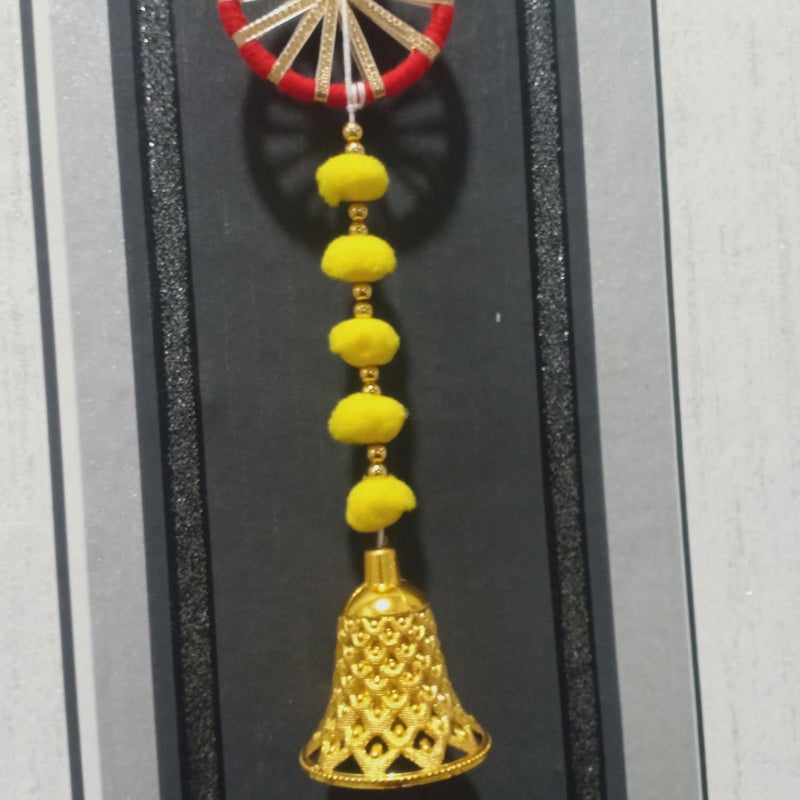 CROWNNIMREET Pom Pom Door Wall Hanging Latkans for Home Decorations, Pom Pom Chakri with Bell Hanging Strings Decorations for All Fesitval Decorations, Decorative Items for Home (2 Piece) - Image 4