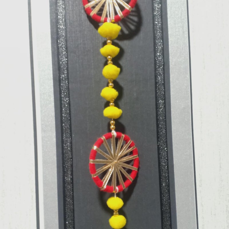 CROWNNIMREET Pom Pom Door Wall Hanging Latkans for Home Decorations, Pom Pom Chakri with Bell Hanging Strings Decorations for All Fesitval Decorations, Decorative Items for Home (2 Piece) - Image 2