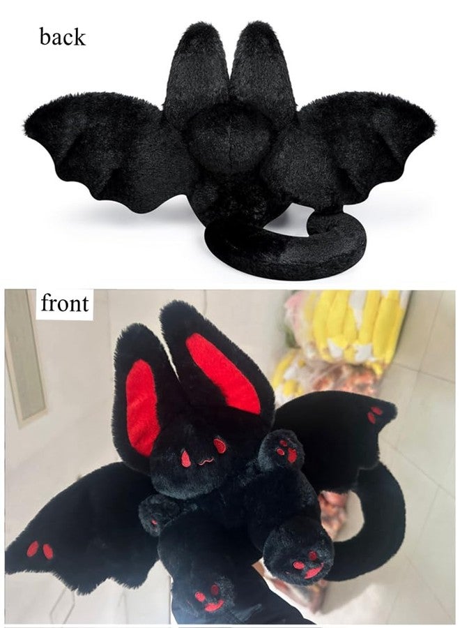 NatureMan 17.7inch Unique Bat Bunny Plush Pillow Kawaii Bat Rabbit Stuffed Animal,with Rabbit Ears and Bat Wings for Kids (Black) - Image 5