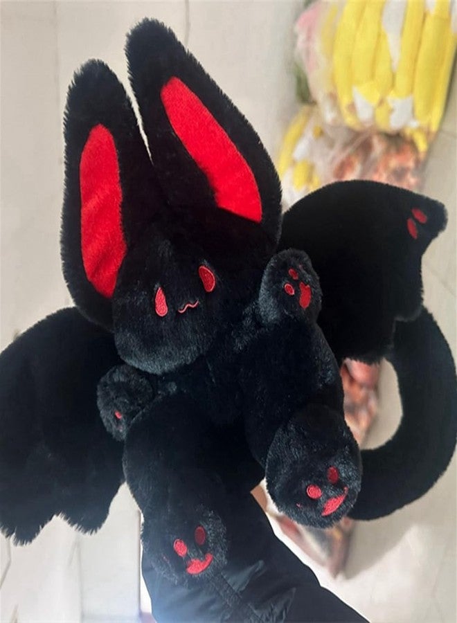 NatureMan 17.7inch Unique Bat Bunny Plush Pillow Kawaii Bat Rabbit Stuffed Animal,with Rabbit Ears and Bat Wings for Kids (Black) - Image 3