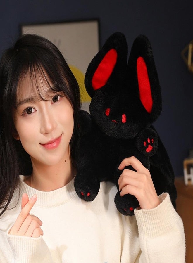 NatureMan 17.7inch Unique Bat Bunny Plush Pillow Kawaii Bat Rabbit Stuffed Animal,with Rabbit Ears and Bat Wings for Kids (Black) - Image 4
