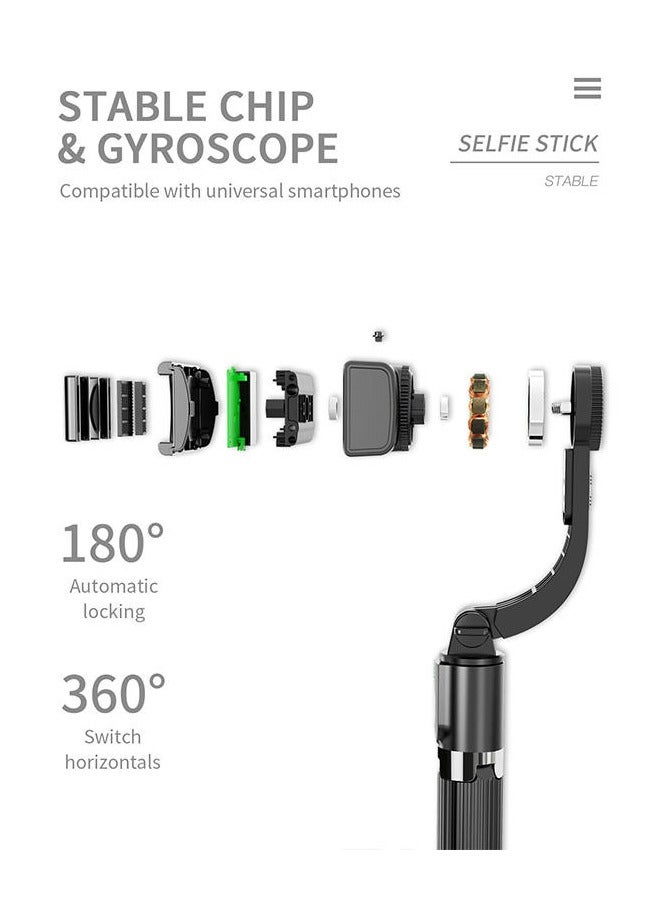 Q08 Handheld Gimbal Stabilizer for Smartphone 1-Axis with Selfie Stick Tripod Stand Wireless Bluetooth Remote for iPhone Android