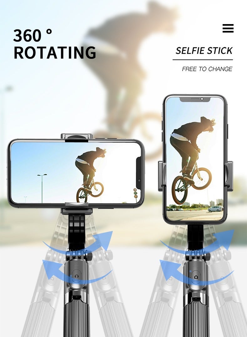 Q08 Handheld Gimbal Stabilizer for Smartphone 1-Axis with Selfie Stick Tripod Stand Wireless Bluetooth Remote for iPhone Android