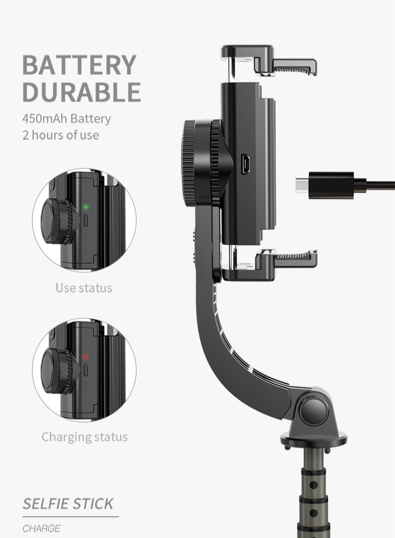 Q08 Handheld Gimbal Stabilizer for Smartphone 1-Axis with Selfie Stick Tripod Stand Wireless Bluetooth Remote for iPhone Android