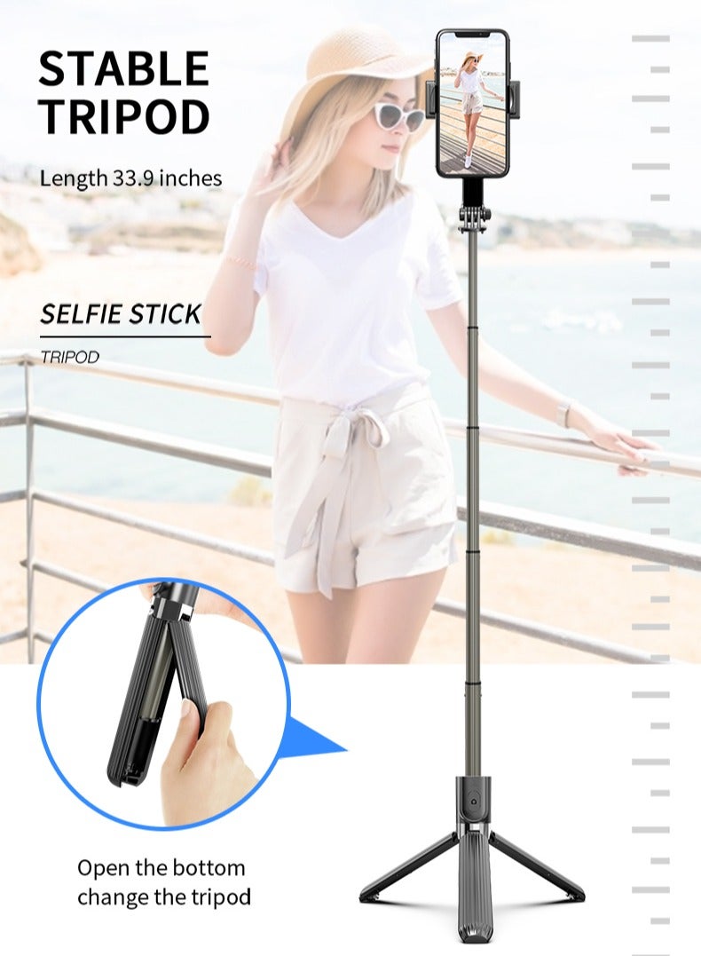 Q08 Handheld Gimbal Stabilizer for Smartphone 1-Axis with Selfie Stick Tripod Stand Wireless Bluetooth Remote for iPhone Android