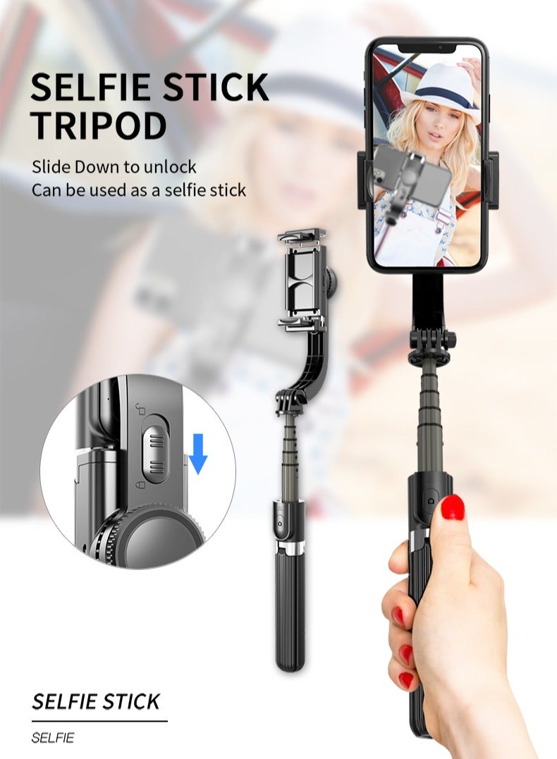 Q08 Handheld Gimbal Stabilizer for Smartphone 1-Axis with Selfie Stick Tripod Stand Wireless Bluetooth Remote for iPhone Android