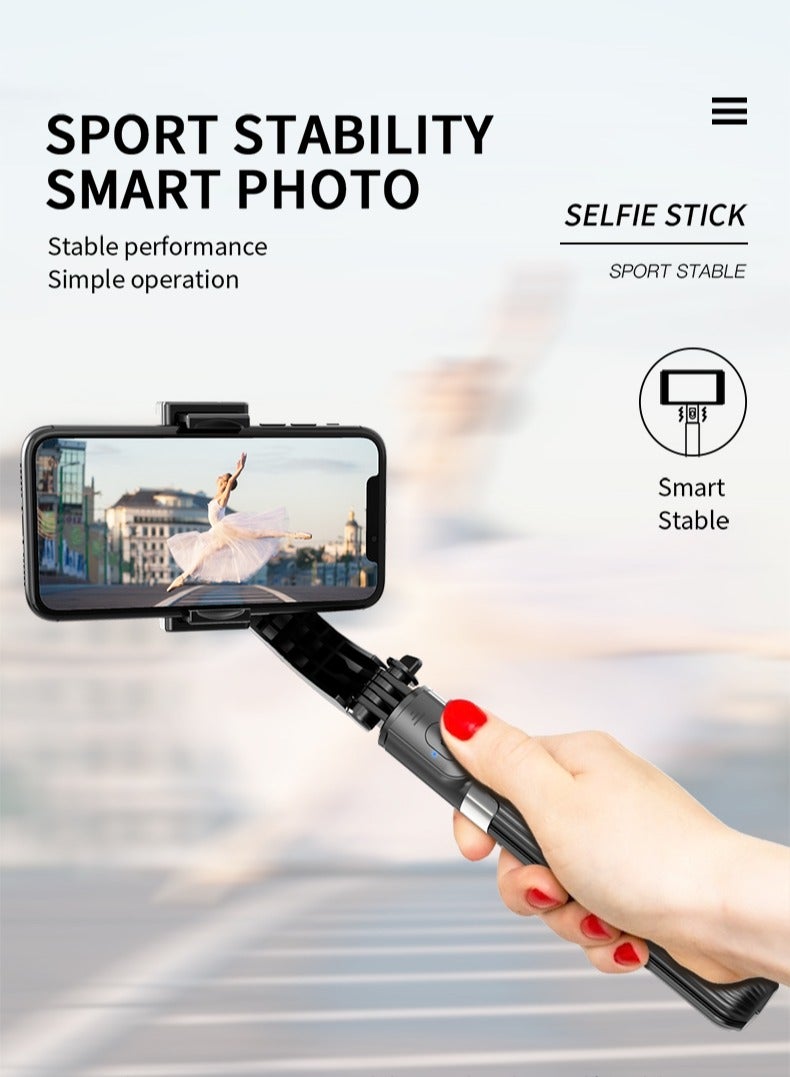 Q08 Handheld Gimbal Stabilizer for Smartphone 1-Axis with Selfie Stick Tripod Stand Wireless Bluetooth Remote for iPhone Android