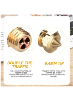 Excefore 3D Printer Nozzles Extruder Nozzles for V5 V6 0.4mm for 1.75mm Filament Printer High FlowContains 5pcs Copper Nozzle with 2pcs Steel Needle Packed Storage Box 3D Printer Parts  - Image 4