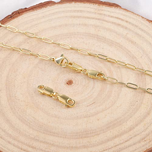 ALEXCRAFT Bracelet Extender Gold Necklace Clasps and Closures 14K Gold Plated 925 Sterling Silver Double Lobster Clasp Double Claw Connector for DIY Jewelry Making（2pcs） - Image 5