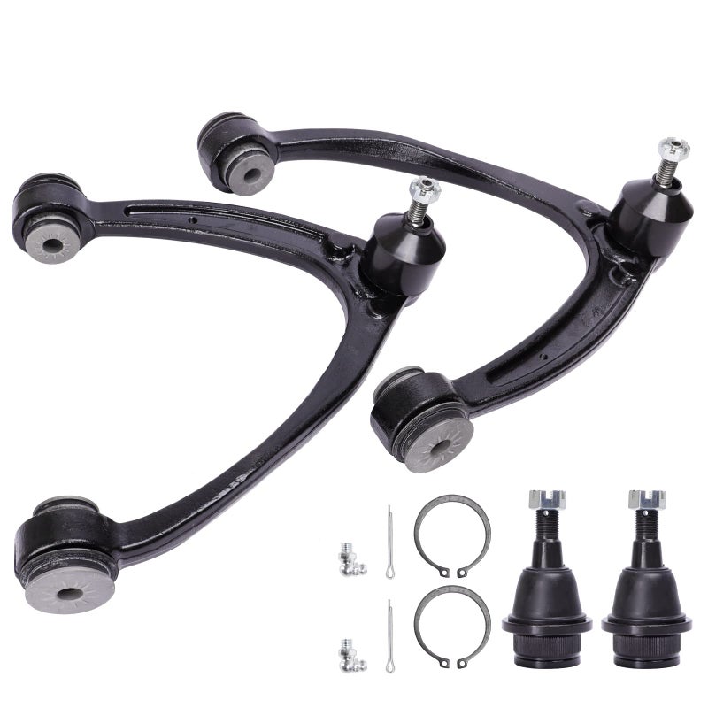 LCWRGS Front Upper Control Arms for 20072013 Chevy Silverado Tahoe Avalanche Suburban GMC Sierra Yukon XL Cadillac Escalade ESV EXT with 2 Lower Ball Joints K80669 K80670 K6541