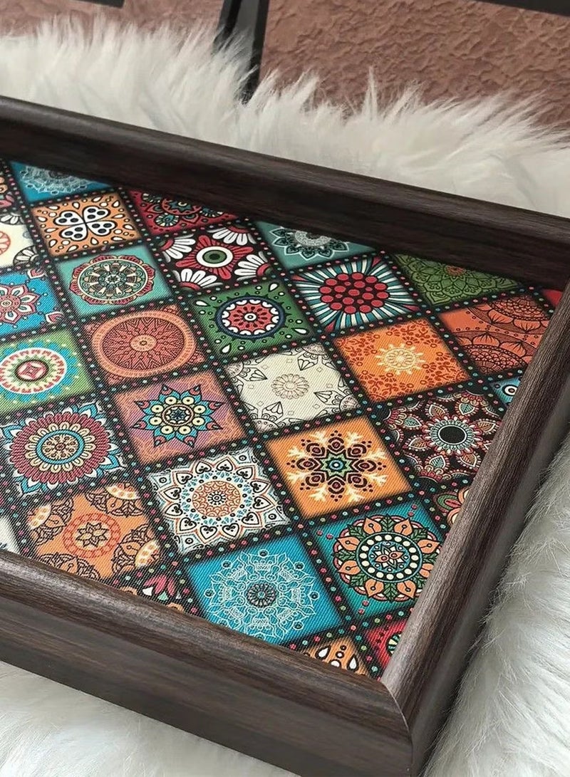 2pcs مستطيل خدمة علبة طاولة القهوة، الشاي، الأغذية، الخادم - كونتروب، المطبخ، الغرور خدمة علبة، المجوهرات درج منظم عرض 28 * 18 سم، النمط البوهيمي - Image 4