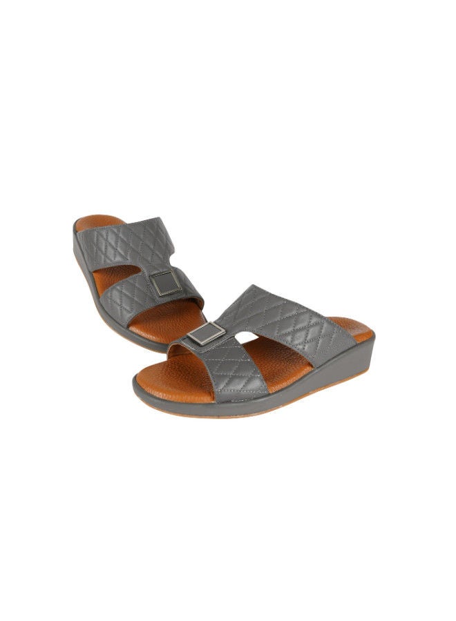 barjeel uno Barjeel Uno Boys Arabic Slippers 008-3342 BMSA-120-Grey  - Image 2