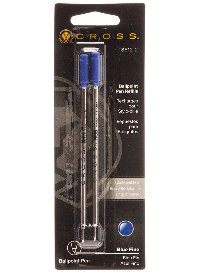 Cross قلم حبر جاف معاد تعبئته، عبوة من 12 قلمًا أزرقًا ناعمًا - Image 2