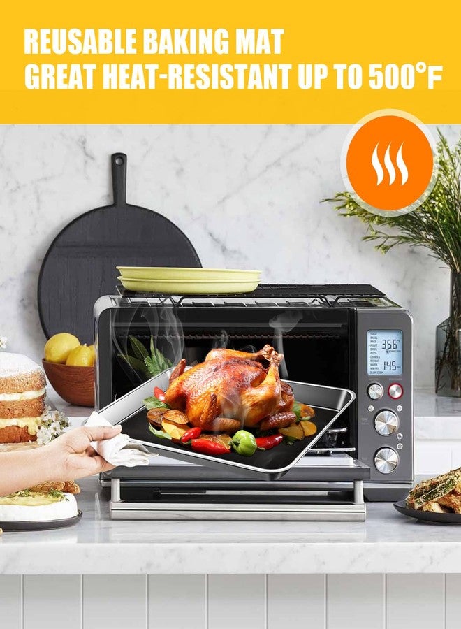 MMH 130PCs Paper Liners and 4PCs Reusable Teflon Baking Mats Compatible with Breville BOV860BSS Smart Oven Air Fryer Accessories, Food Grade Unbleached Parchment Paper Nonstick Oven Liners Mat PFOA Free - Image 5
