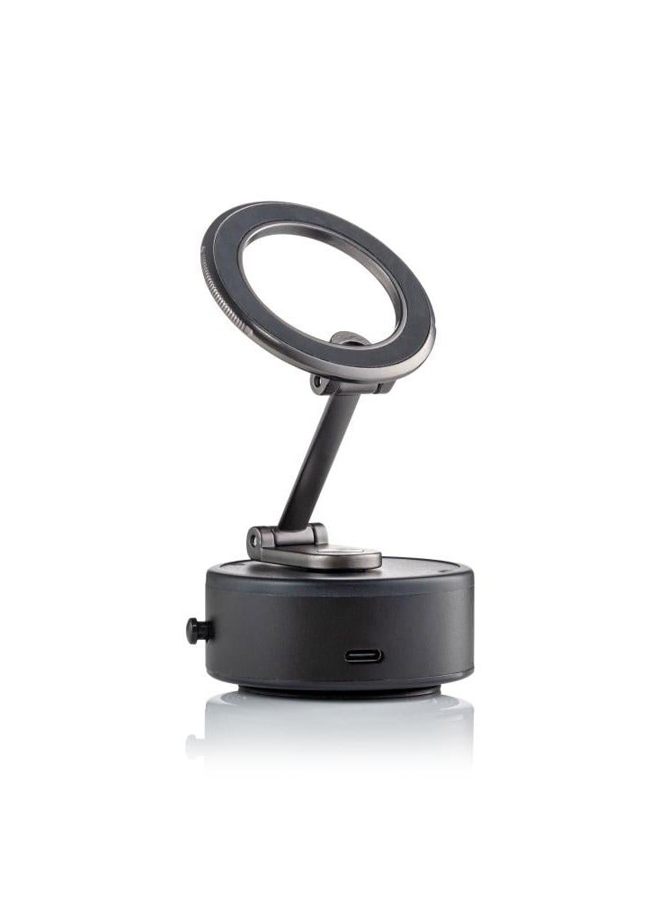 Gear Lock MagSafe Phone Stand with Automatic Suction Base for Car - Black - Image 3