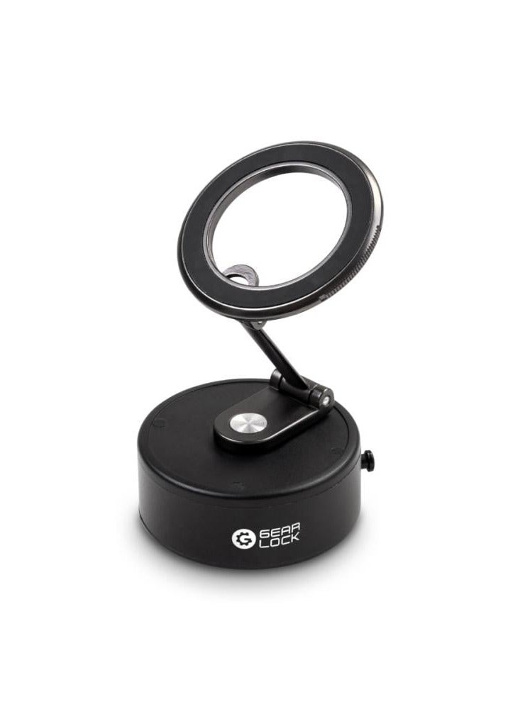 Gear Lock MagSafe Phone Stand with Automatic Suction Base for Car - Black - Image 2