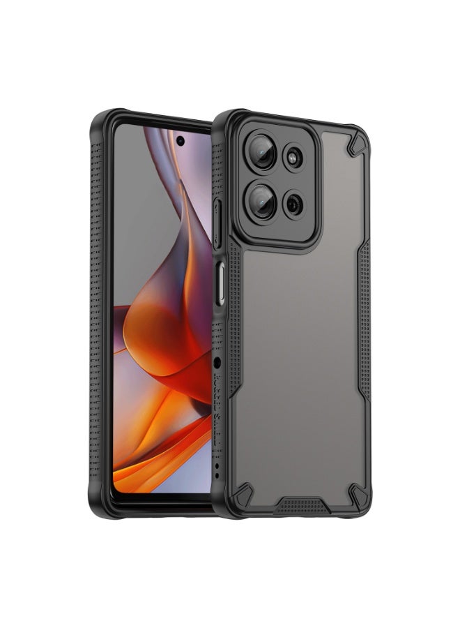 for Motorola G75 5G Case, TPU + PC Cover Full Portection Shockproof Flexible Frosted Phone Case for Motorola G75 5G, Black  - Image 1