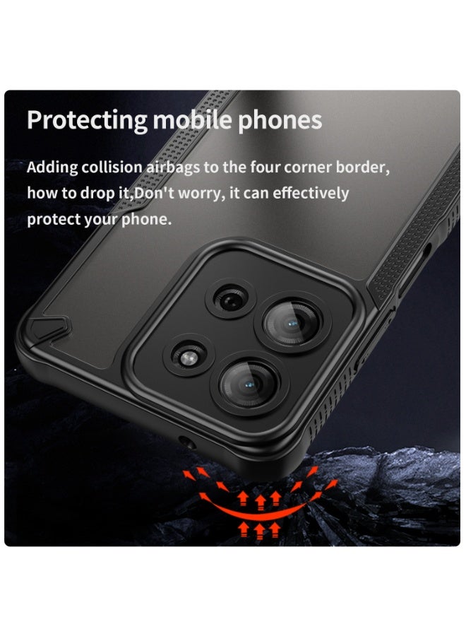 for Motorola G75 5G Case, TPU + PC Cover Full Portection Shockproof Flexible Frosted Phone Case for Motorola G75 5G, Black  - Image 4