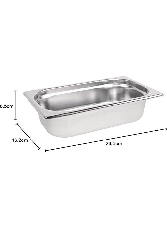 SOFIA REFRIGERATION GN Pan/Tray 1/4 6.5cm Stainless Steel Food Container Food Warmer, Food Storage, For Catering and Kitchen Use - Image 2