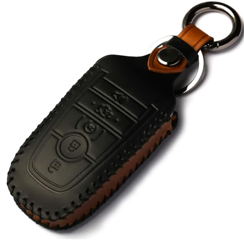 LYGKMU Car Key Fob Cover Compatible with Ford F-150 Mustang Key Fob Case Suit for Keyless Remote Control（A-Black） - Image 1