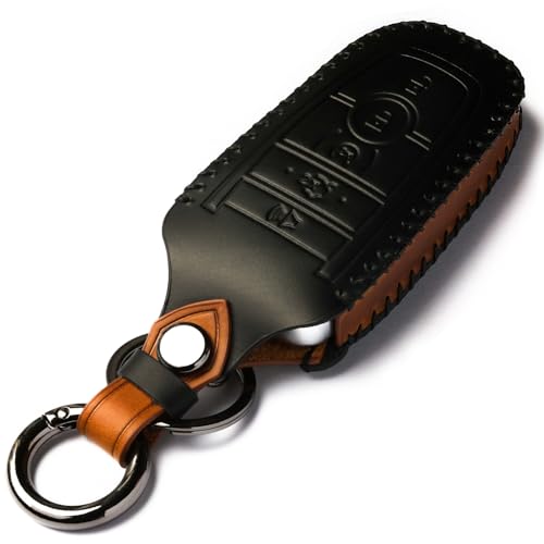 LYGKMU Car Key Fob Cover Compatible with Ford F-150 Mustang Key Fob Case Suit for Keyless Remote Control（A-Black） - Image 2