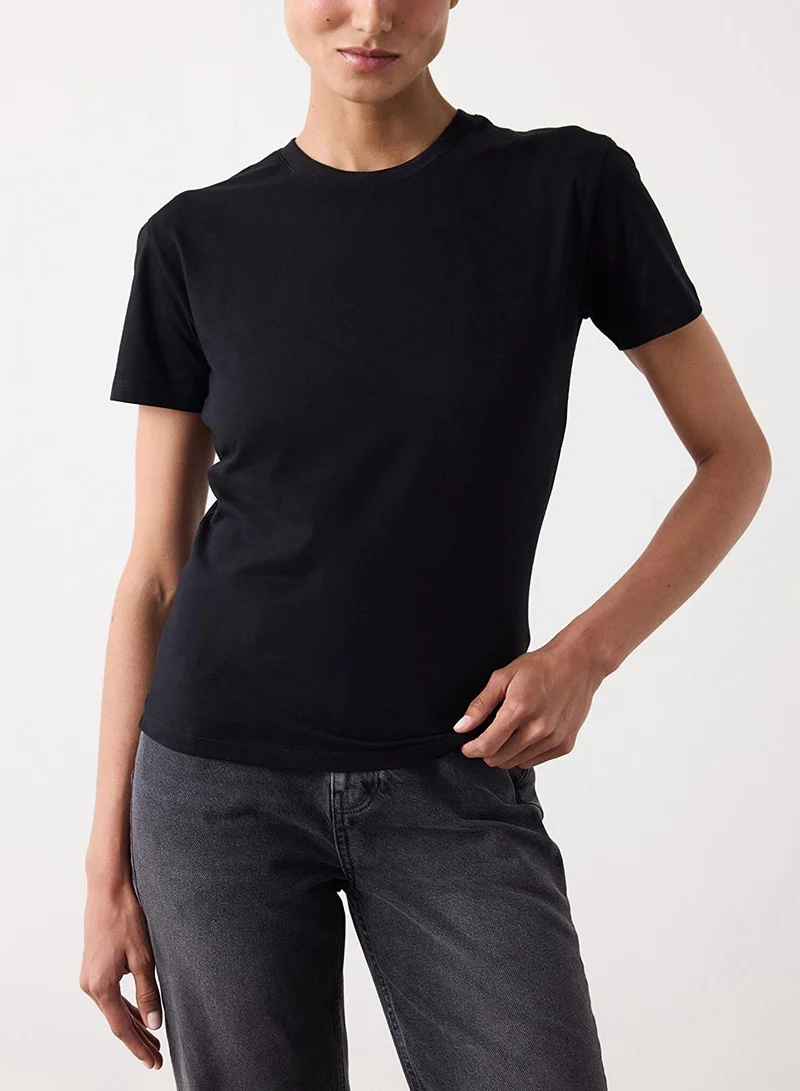 Penti Women's Cotton Casual Basic Oversize T-shirt - Black